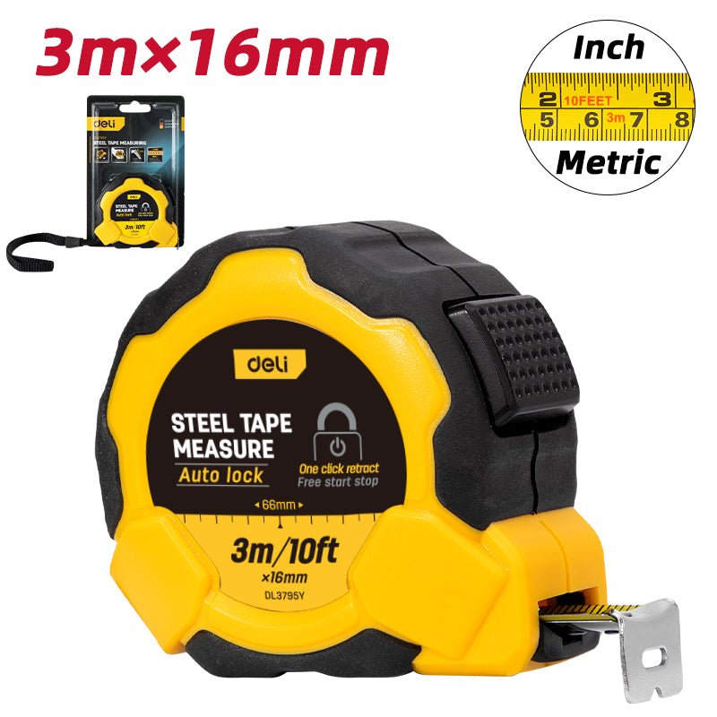 Steel Measure Tape (3m*16mm) (Self-Lock) - متر قياس