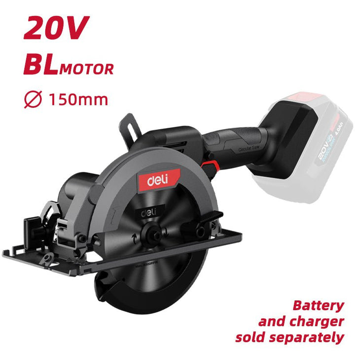 Deli 20V Brushless Motor Lithium-ion Circular Saw Red Series (150mm) (Tool Only) - منشار صدر عالبطارية