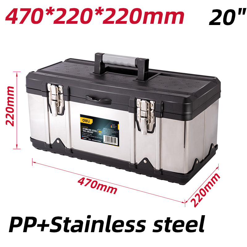 Deli 20" Stainless Steel Tool Box - صندوق أدوات ستانلس ستيل
