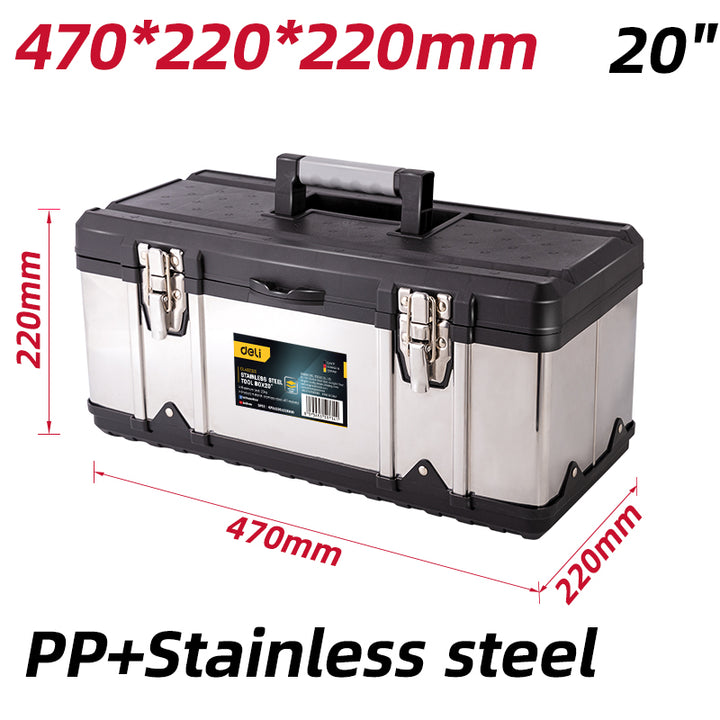 Deli 20" Stainless Steel Tool Box - صندوق أدوات ستانلس ستيل