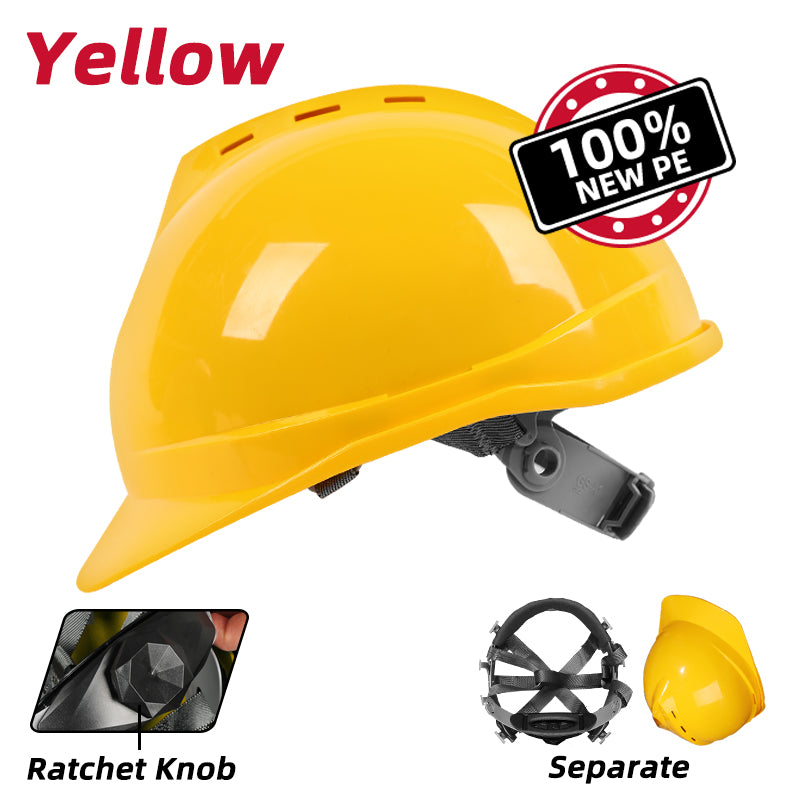New PE Safety Helmet Yellow (Made in United Kingdom) - طاسة حماية موقع ابيض
