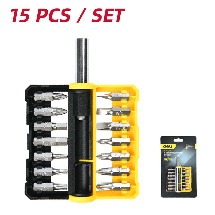 Deli 15 Pcs Screwdriver Bits Set - مجموعة رؤوس مفكات براغي – 15 قطعة