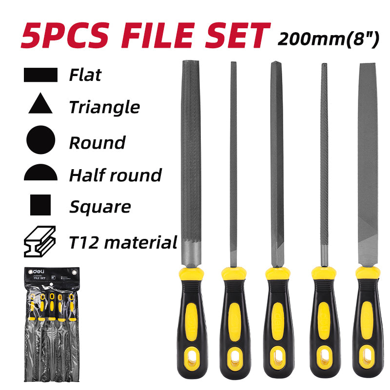 Mini Metal File Red Deli Mini File 5Pc Set - 5Pcs مجموعة مبارد حديدية صغيرة – Deli Tools ...