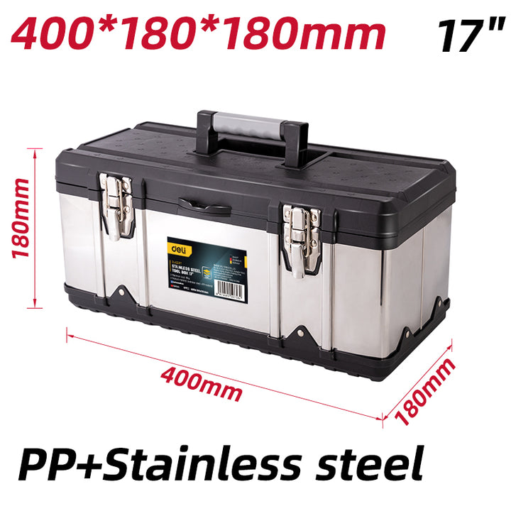 Deli 17" Stainless Steel Tool Box - صندوق أدوات ستانلس ستيل