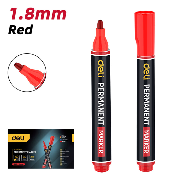 Deli Permanent Marker 1.8mm (Red) - قلم تحديد دائم