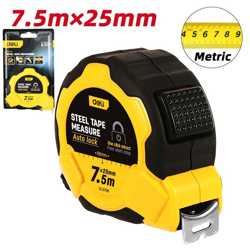Deli Steel Measure Tape (7.5m*25mm) - متر قياس