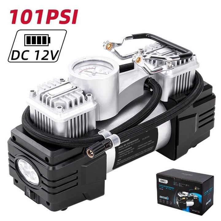Deli Dual-Cylinder Auto Air Compressor (160W) - منفخ دواليب