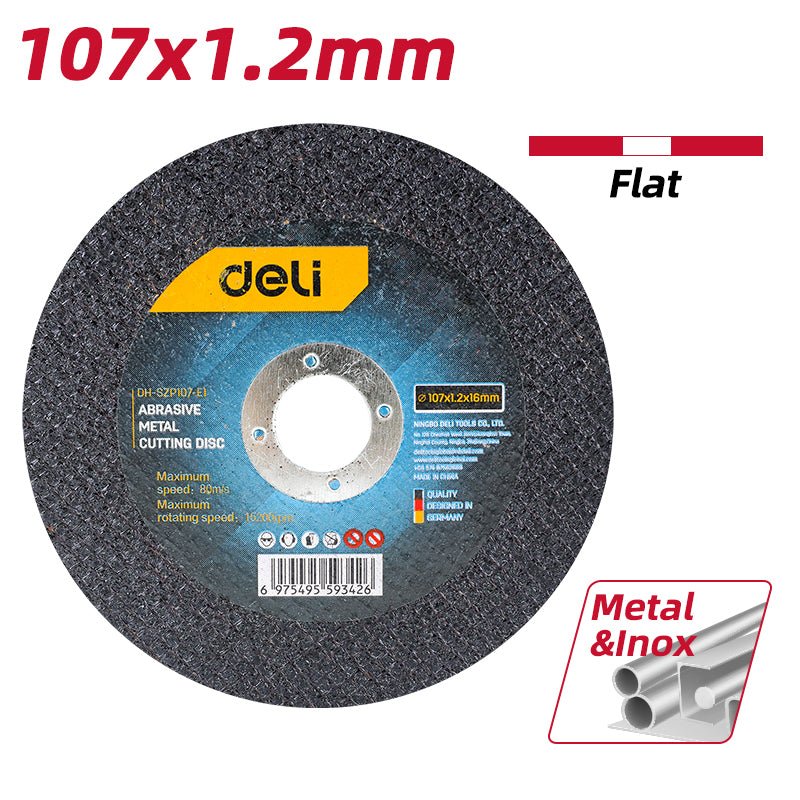 Deli Abrasive Metal Cutting Disc (107mmx1.2mmx16.0mm) - ديسك قص حديد