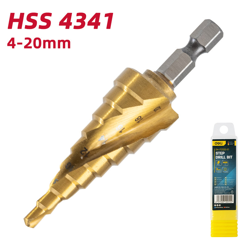 Deli Step Drill Bit (4-20mm) - ريشة بلبل