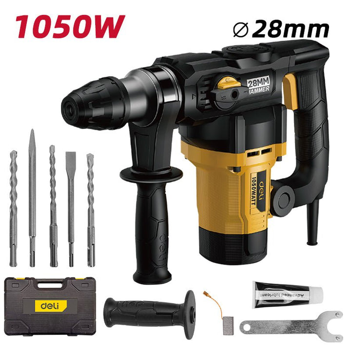 Deli 1050W Rotary Hammer SDS MAX - كومبرسور برم وتكسير صناعي