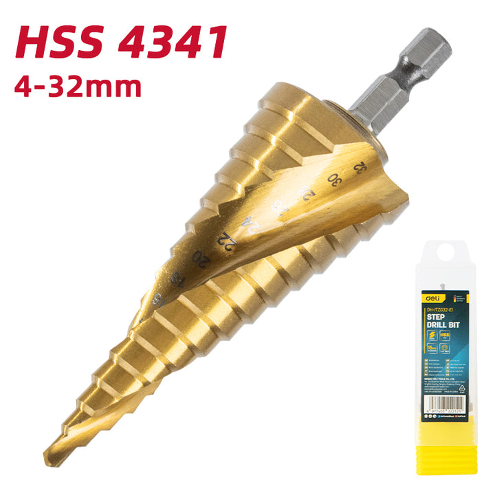 Deli Step Drill Bit (4-32mm) - ريشة بلبل