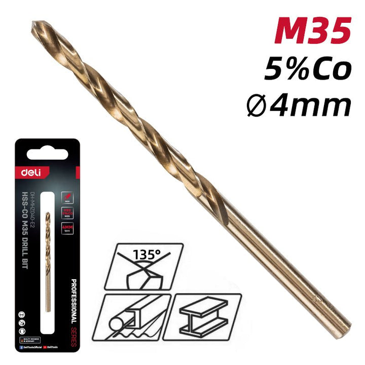 Deli Hss-Co M35 Drill Bit (4mm) - ريشة حفر HSS-CO
