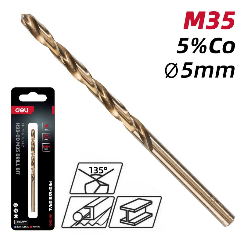 Deli Hss-Co M35 Drill Bit (5mm) - ريشة حفر HSS-CO