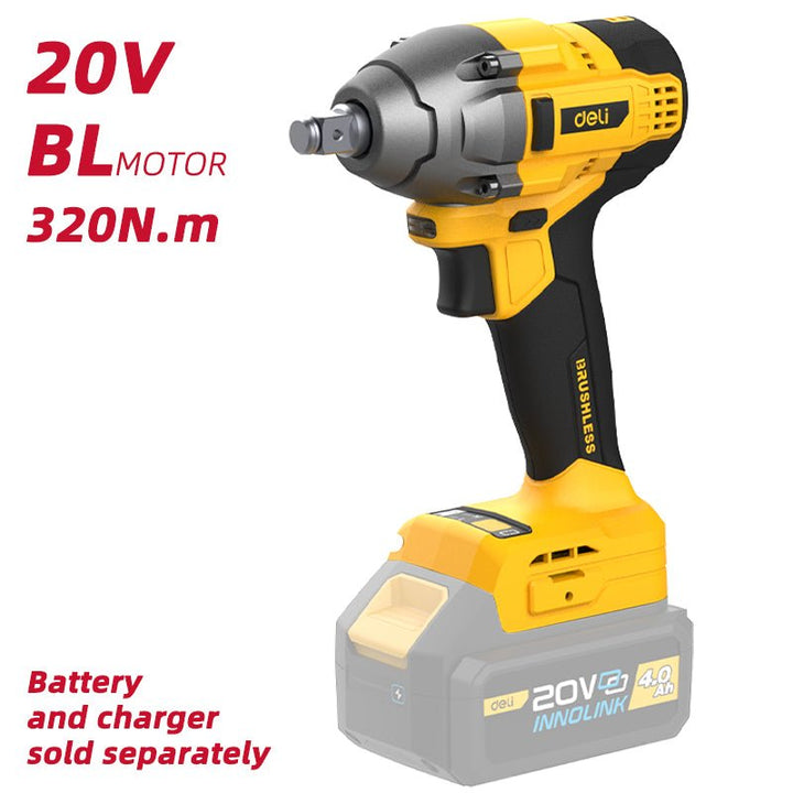 Deli 20V Brushless Motor Lithium-ion Impact Wrench (Tool Only) - فرد شد طربوش على البطارية