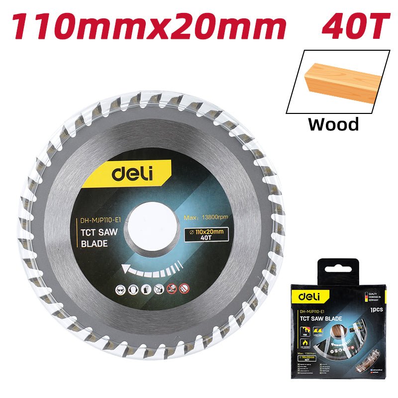 Deli Tct Saw Blade (110x20mm) 40T - ديسك قص خشب