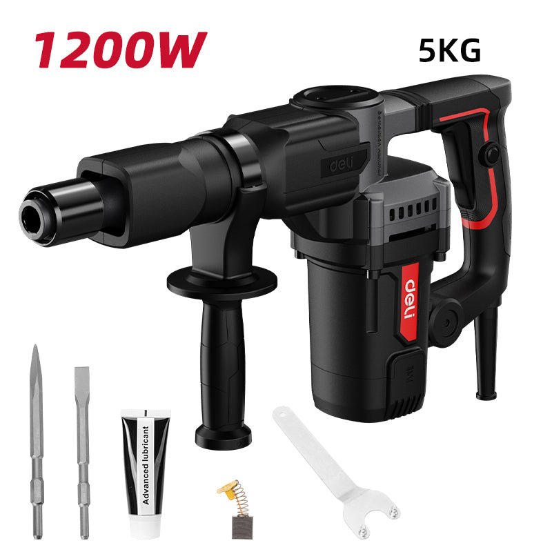 Deli 1200W Demolition Breaker Red Series - كومبرسور برم و تكسير صناعي
