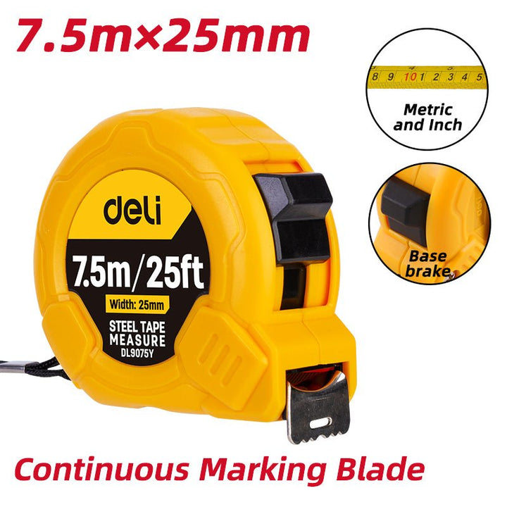 Deli Steel Measure Tape (7.5m/26ft*25mm) - متر قياس