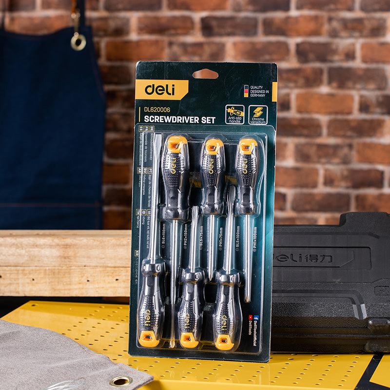 6 Pcs Screwdriver Set - 6 Pcs طقم مفك براغي