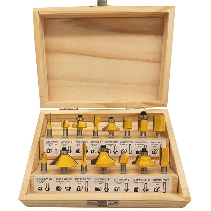 15pcs 8mm Router Bits Set