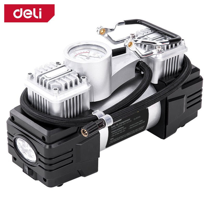 Deli Dual-Cylinder Auto Air Compressor (160W) - منفخ دواليب