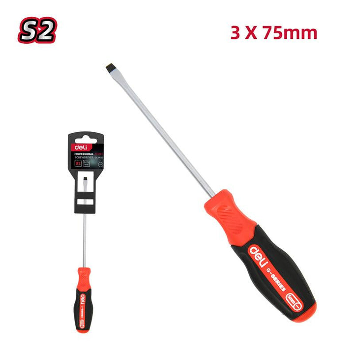 Slotted Screwdriver (3x75mm) (Red Series) - مفك براغي ضرب شق