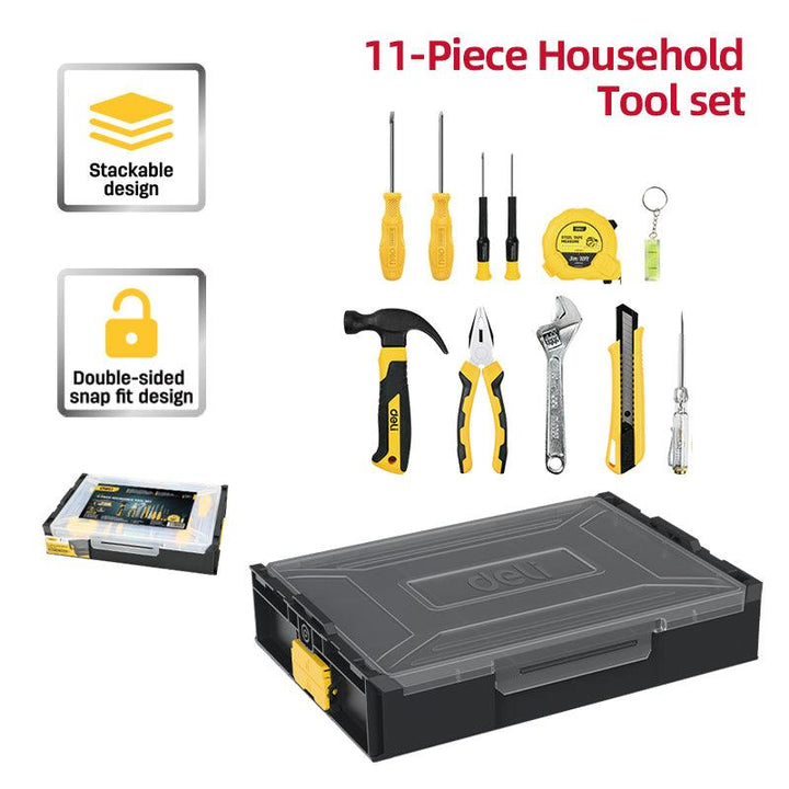 11-Piece Household Tool Set - 11Pcs طقم تلكوم علبة تكديس