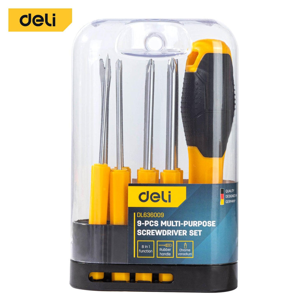 9 Pcs Interchangeable Screwdriver Set - ‎مجموعة مفكات براغي قابلة للتغيير – 9 قطع