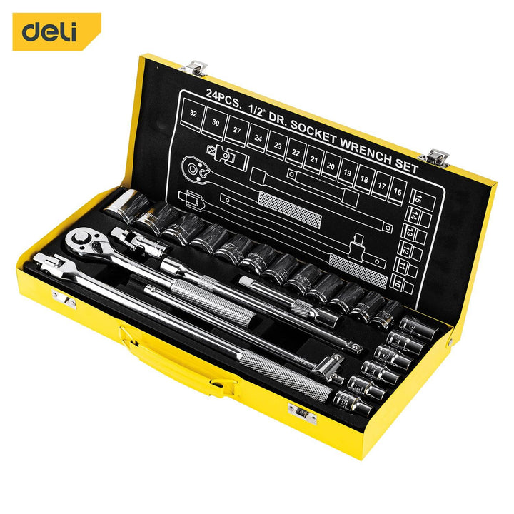 1/2" 24Pcs Socket Set - 24Pcs طقم 1/2" طربوش طقطاق