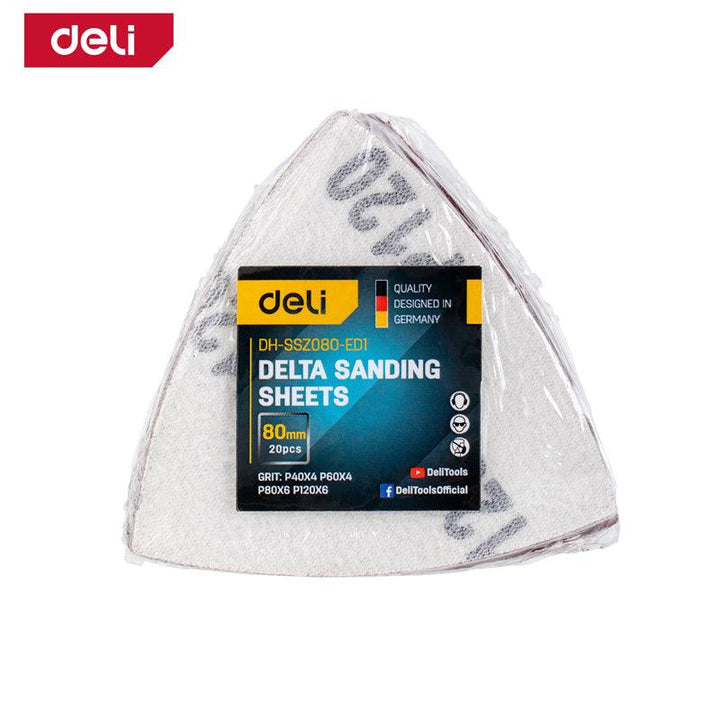 Deli 20Pcs Delta Sanding Sheets Set (80mm) - 20pcs  طقم ورق حفافة
