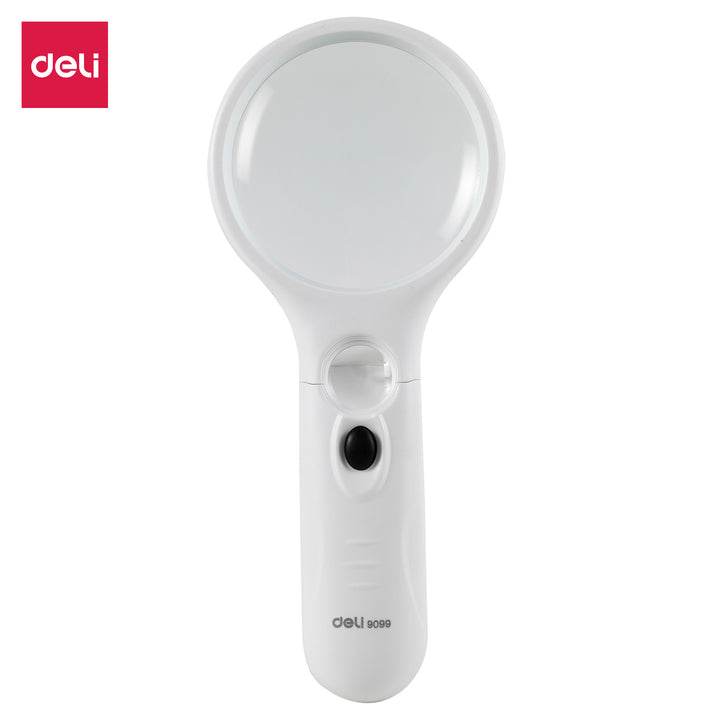 Deli Magnifier Loupe with Light 70mm 2.5x + (11x) - مكبر 702.5مم 11مرة