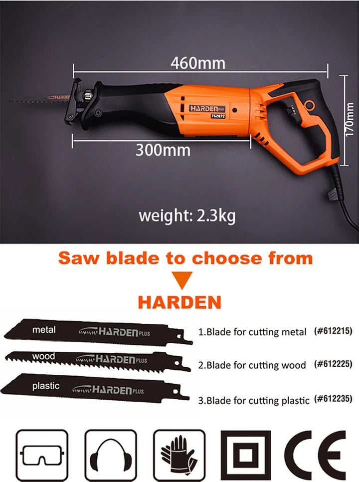 900W Electric Reciprocating Saw Kit - منشار كهرباء ترددي مسكة قالب