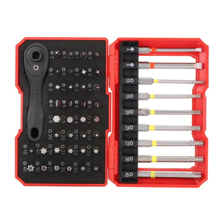 46Pcs Screwdriver Bits Set - طقم رؤوس مفكات مع طقطاق 46 قطعة