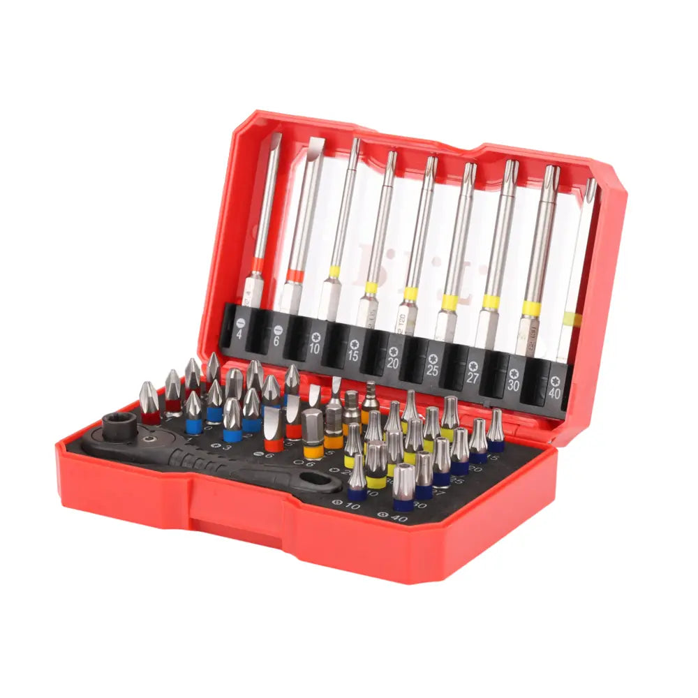46Pcs Screwdriver Bits Set - طقم رؤوس مفكات مع طقطاق 46 قطعة