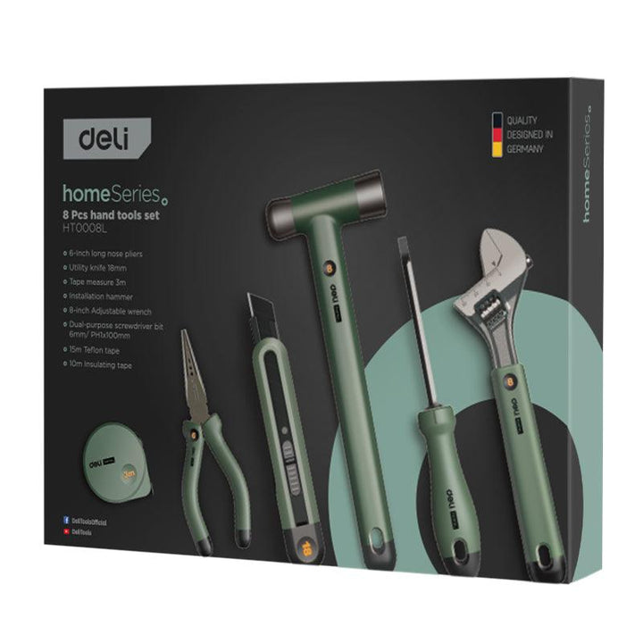 8 Pcs Home Series Tool Sets (Green) - طقم عدة 8 قطع