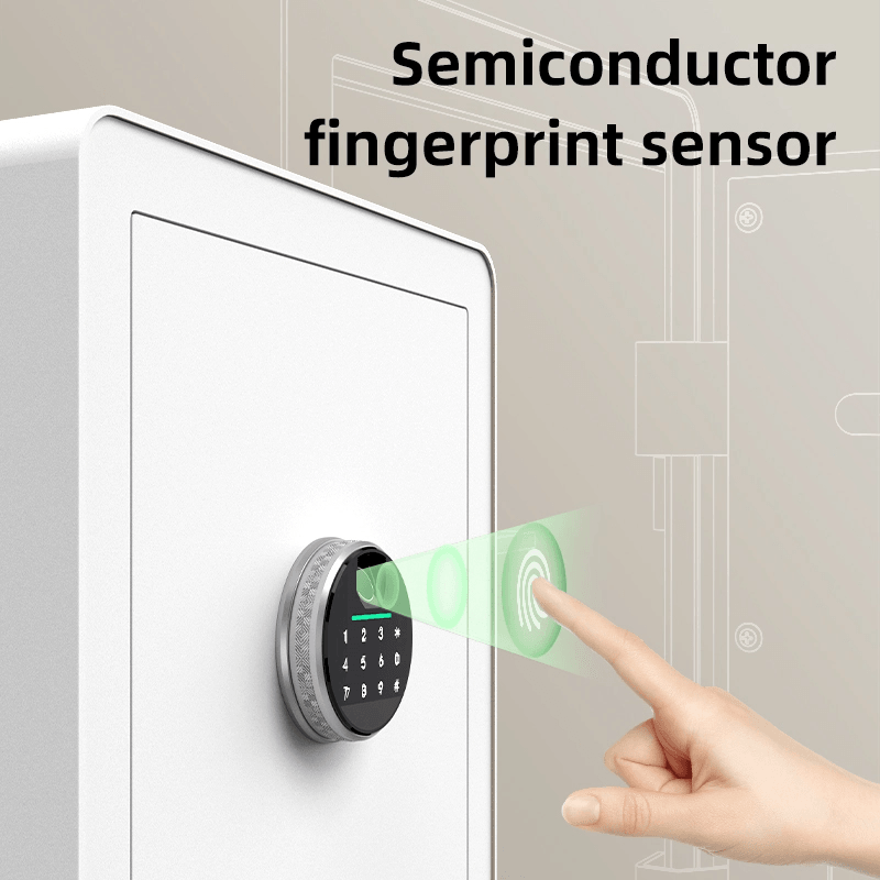 Biometric Fingerprint Digital Safe (H450xW380xD320) (White) - خزنة رقمية وبصمة - Deli Tools Lebanon