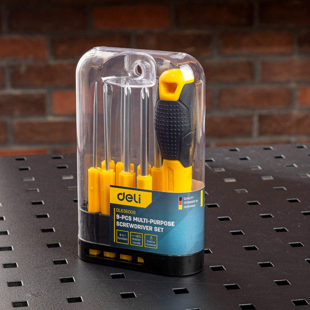 9 Pcs Interchangeable Screwdriver Set - ‎مجموعة مفكات براغي قابلة للتغيير – 9 قطع