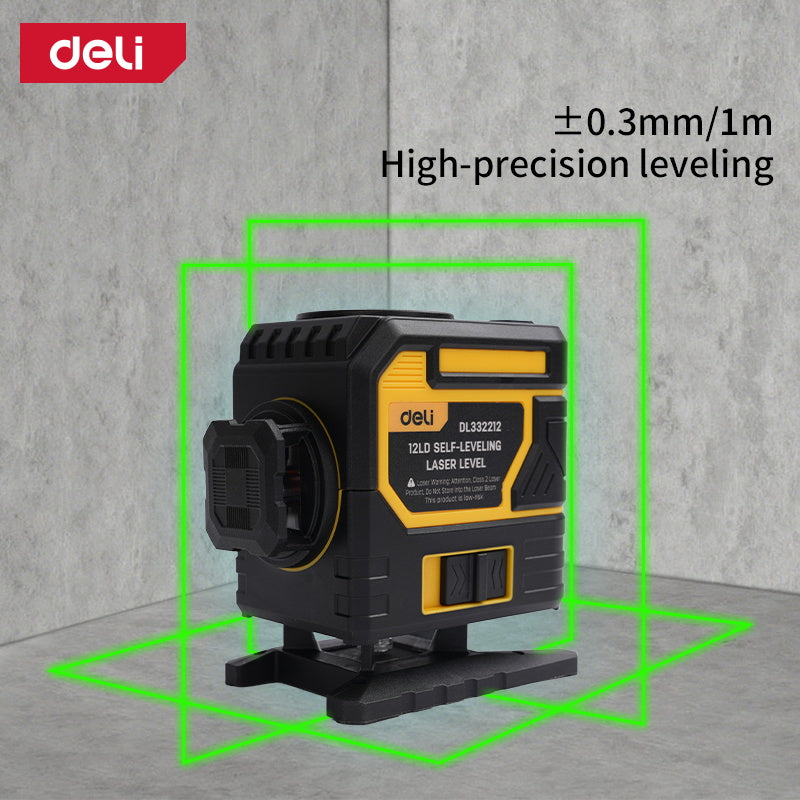 Deli 12 Lines Rechargeable Self-Leveling Laser 360