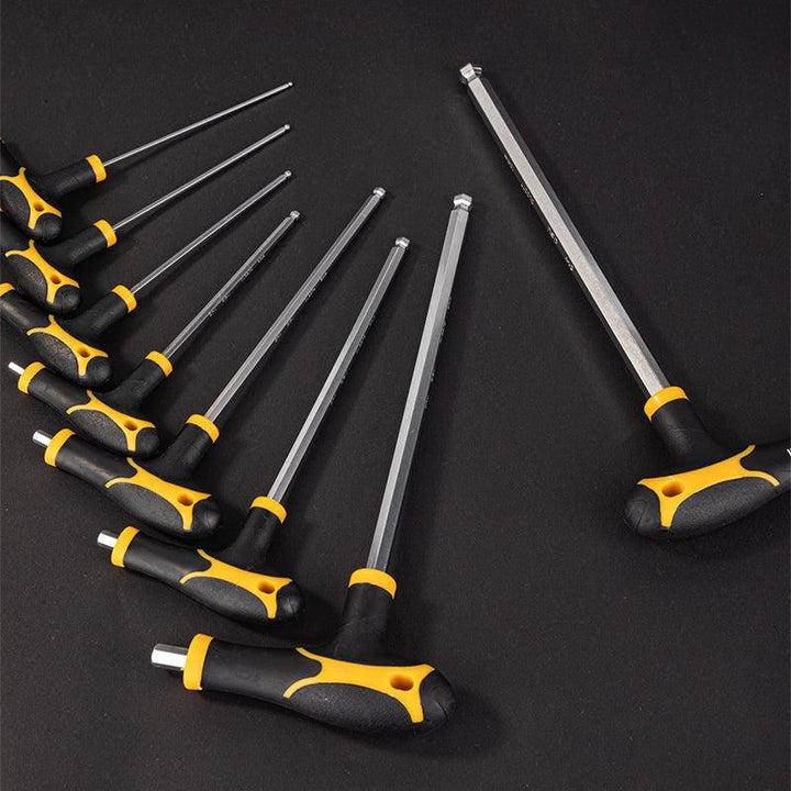 8 Pcs T-Handle Ball Point Hex Wrench Set - 8pcs ‎T طقم مفتاح منجم مسكة