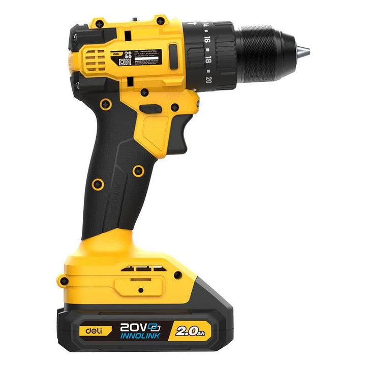20V Brushless Motor Lithium-ion Impact Drill 55Nm 13MM 2.0Ah (2) - مقدح بطاريتين ليثيوم شنطة صناعي