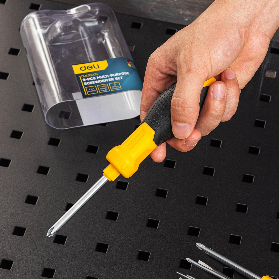 9 Pcs Interchangeable Screwdriver Set - ‎مجموعة مفكات براغي قابلة للتغيير – 9 قطع