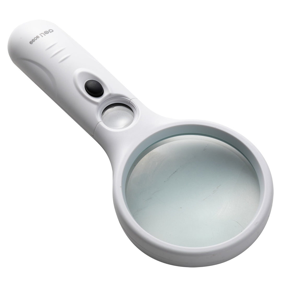 Deli Magnifier Loupe with Light 70mm 2.5x + (11x) - مكبر 702.5مم 11مرة