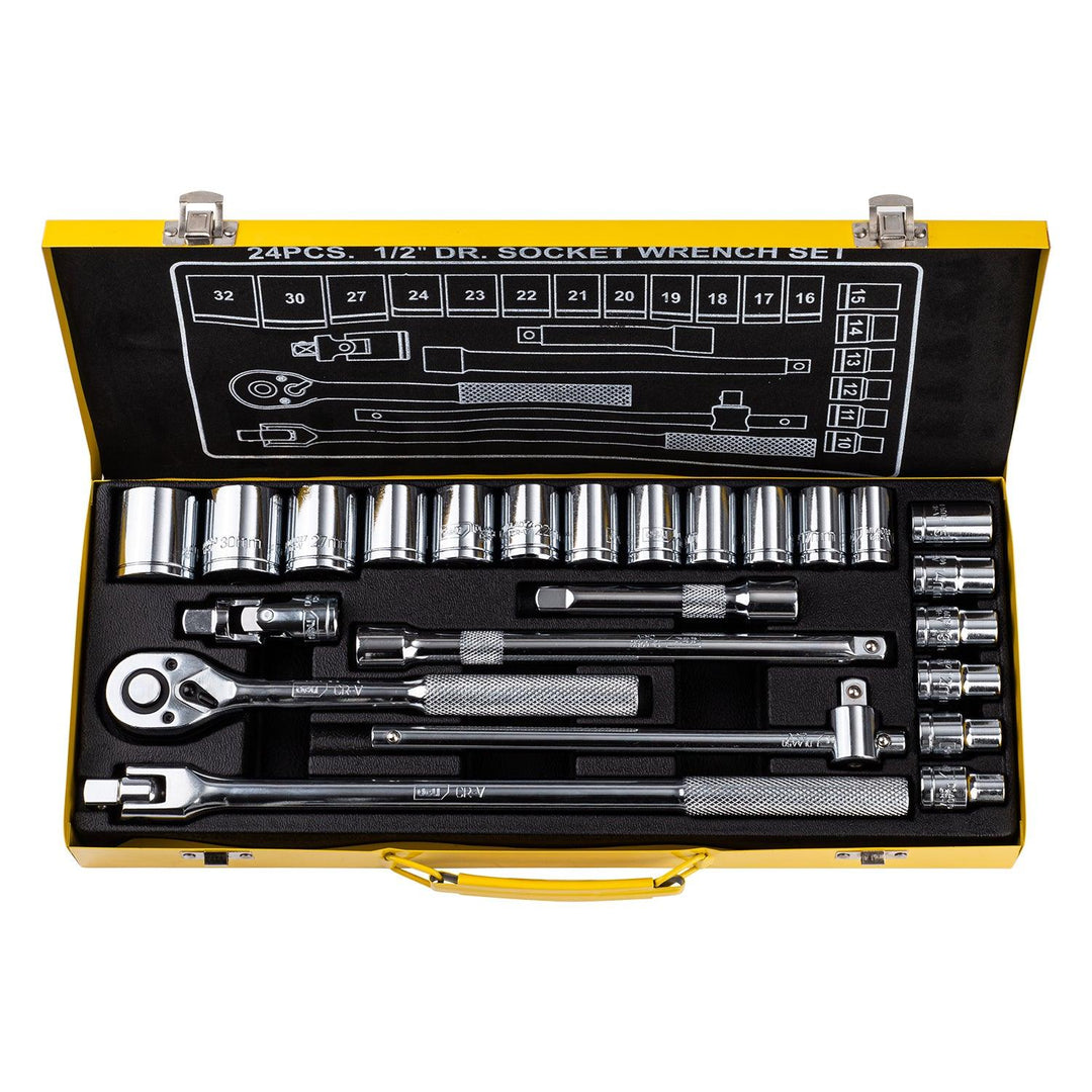 1/2" 24Pcs Socket Set - 24Pcs طقم 1/2" طربوش طقطاق