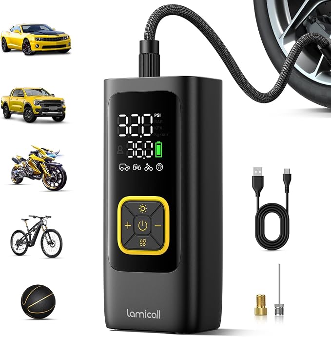 Battery Portable Tire Inflator 150PSI 30L/min - منفاخ دواليب بطارية