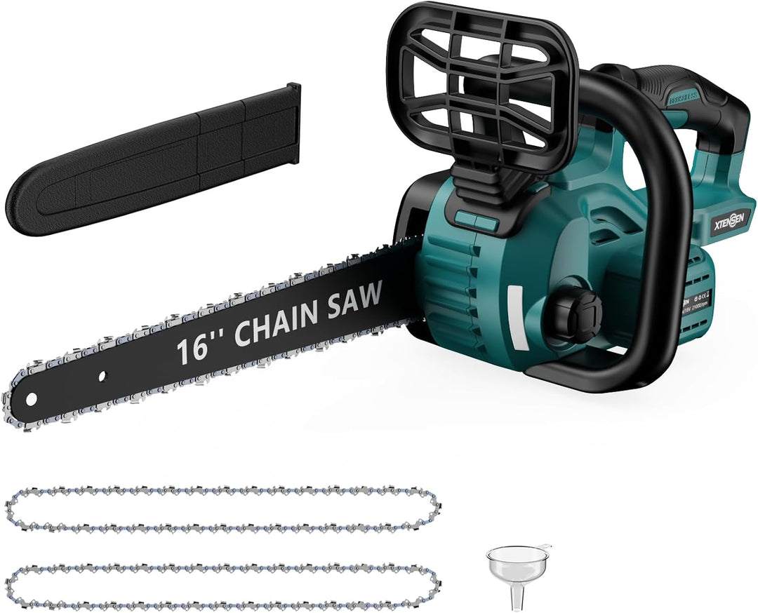 21V Cordless 16" Battery ChainSaw with Two 4.0Ah Batteries - منشار بطارية