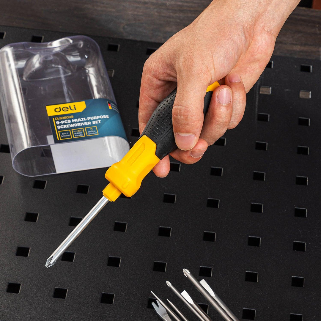 9 Pcs Interchangeable Screwdriver Set - ‎مجموعة مفكات براغي قابلة للتغيير – 9 قطع