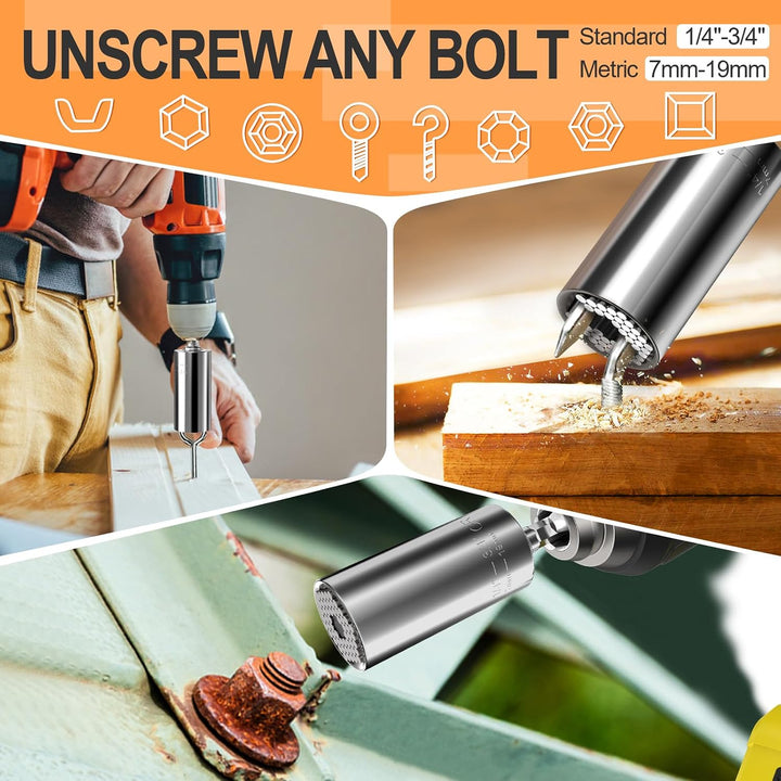 Universal Self-Adjusting Socket with Drill Adapter 7-19mm - لقمة يونيفرسال ذاتية التعديل