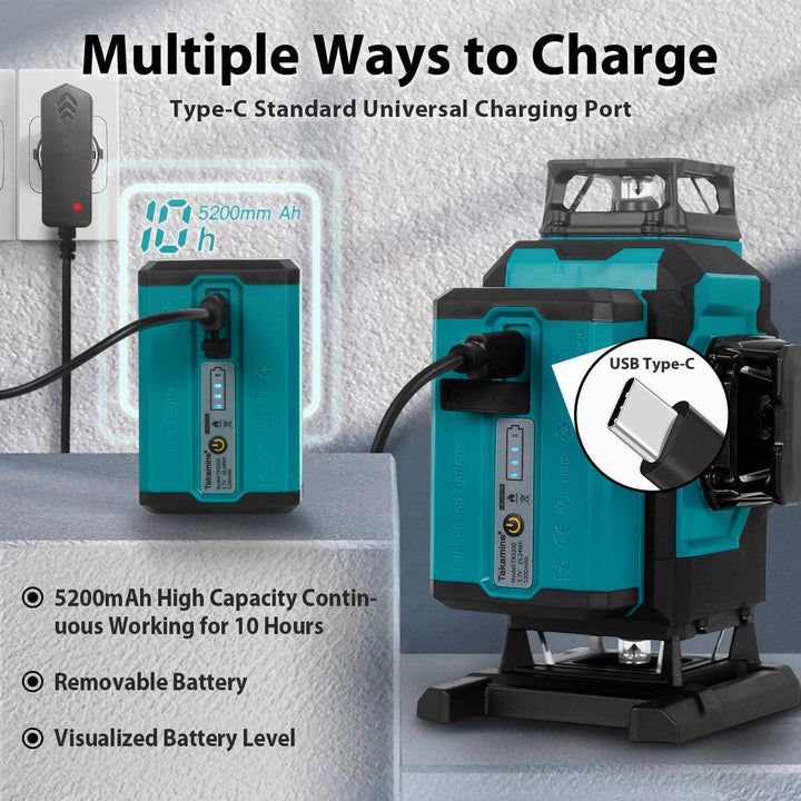 16 Lines Rechargeable Self-Leveling Laser 360 - (16 خطوط) ليزر شقلة كل الاتجاهات