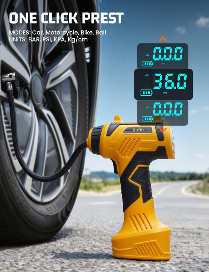 Battery Portable Tire Inflator 150PSI 30L/min - منفاخ دواليب بطارية