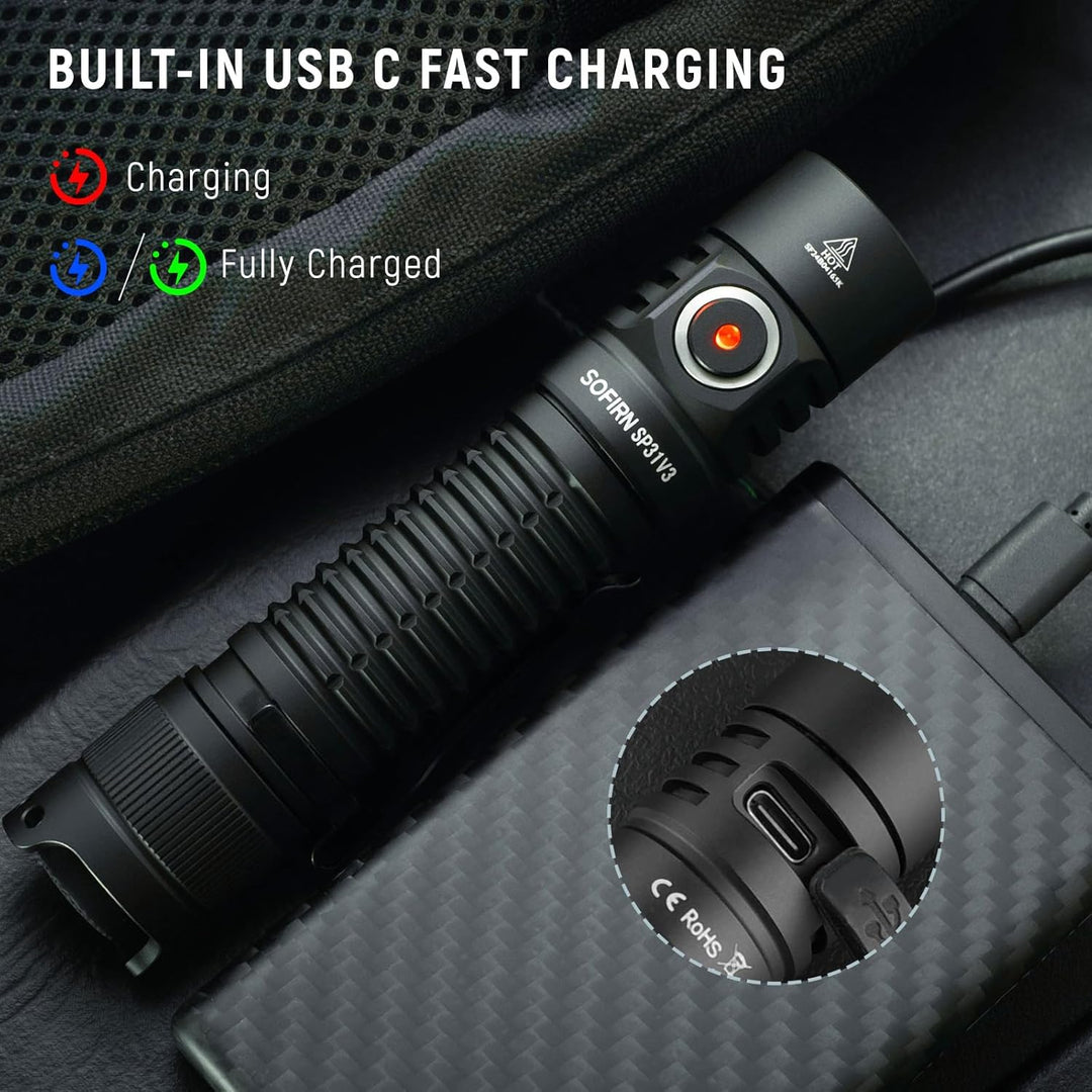 Tactical Flashlight T3 Rechargeable - 3000 High Lumen/5000MAH