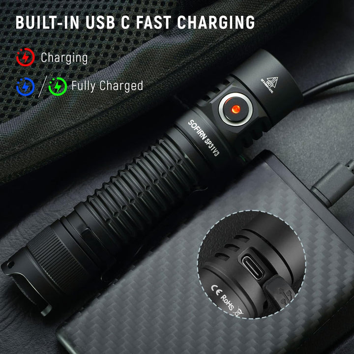Tactical Flashlight T3 Rechargeable - 3000 High Lumen/5000MAH